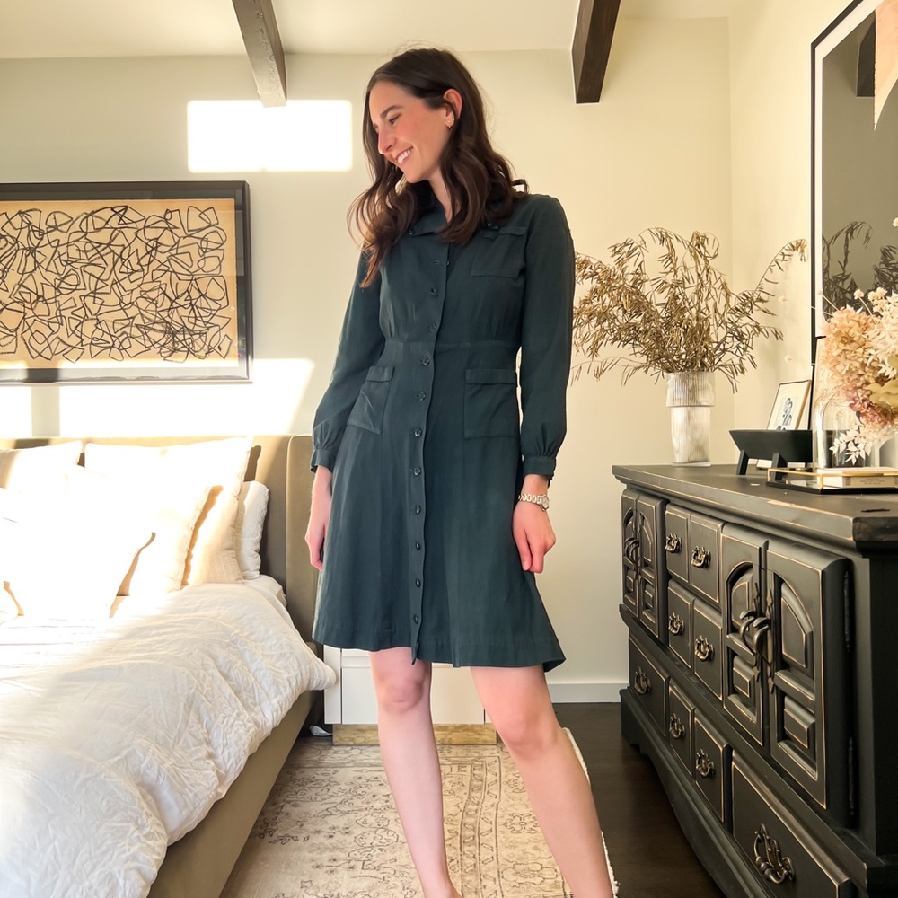 Vintage midi long sleeve dress